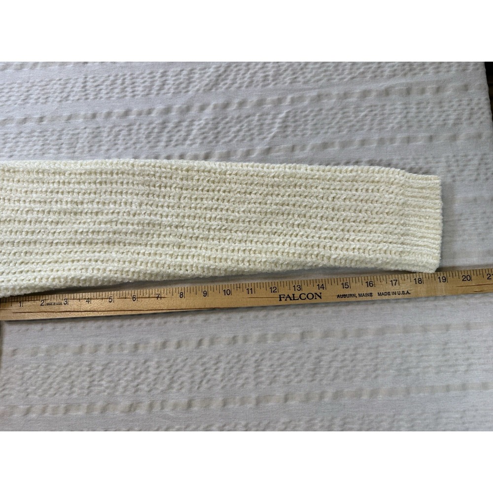 Talbots Womens L Chunky Knit Sweater Ivory Cream Textured Pullover - Picture 5 of 5